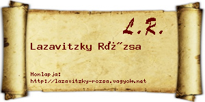 Lazavitzky Rózsa névjegykártya
